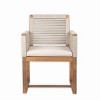 Patio Accent Chair Set Of 2,Modern Arm Chair With Rope Design Back And Acacia Wood Legs,Outdoor Furniture -Maison Boucle - 4 of 4
