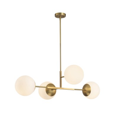LLHZSY 4 - Light Dimmable Gold Sputnik Modern Linear Globe Chandelier Kitchen Island Pendant Light - W41.73"