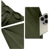Women's Flowy High-Waist Maxi Skirt - Summer Pleated Long Skirt with Pockets Army Green - 4 of 4