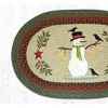 Earth Rugs OP-25 Snowman with Crow Oval Braided Jute Tread – 20"x30" Hand-Stenciled Holiday Accent - 3 of 3