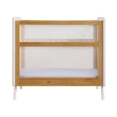BreathableBaby Breathable Mesh 2-in-1 Mini Crib - Beech & White