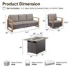 4 Pieces Patio Furniture Set with 41" Propane Fire Pit Table, Deep Seating Wicker Sofa Couch with Swivel Glider Chairs Set Patio Conversation Set - 3 of 4
