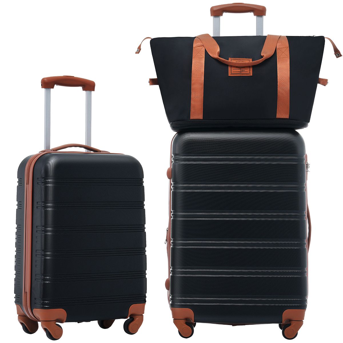 Polibi Luggage Set 3 Piece, 20 Inch and 24 Inch Lightweigh Spinner Suitcase, a Duffle Bag