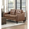 TiramisuBest Gray Microfiber Loveseat, Button Tufted Upholstery, Contoured Arms, Solid Wood Frame, Casual Living Room Sofa Couch - 2 of 4
