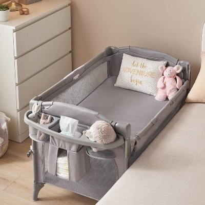 SereneVita 4 in 1 Baby Bassinet Bedside Sleeper, Portable Baby Crib for Newborn, All Mesh Bedside Bassinet with Storage Basket, Changing Table