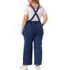 Agnes Orinda Women's Plus Size Denim Overalls Strap Cross Back Casual Jumpsuits - 4 of 4