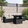 vidaXL 5 Piece Patio Sofa Set with Cushions Black and Cream Poly Rattan - without storage - 2 of 4