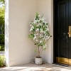 2-Pack 4FT Artificial Bougainvillea Trees with Large Fake Flowers Indoor/Outdoor Faux Plant Decor for Weddings, Parties, Christmas, Porch, Patio - 3 of 4