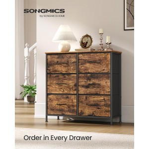6-Drawer Dresser - Steel Frame Storage Organizer with Non-Woven Fabric Drawers, Multi-Use TV Stand, Easy Assembly - 1 of 4