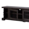 Viveka Wood Cabinet with 2 Glass Doors and 2 Doors TV Stand for TVs up to 75" Dark Brown - Baxton Studio: Mid-Century Modern, No Assembly Required - image 3 of 4