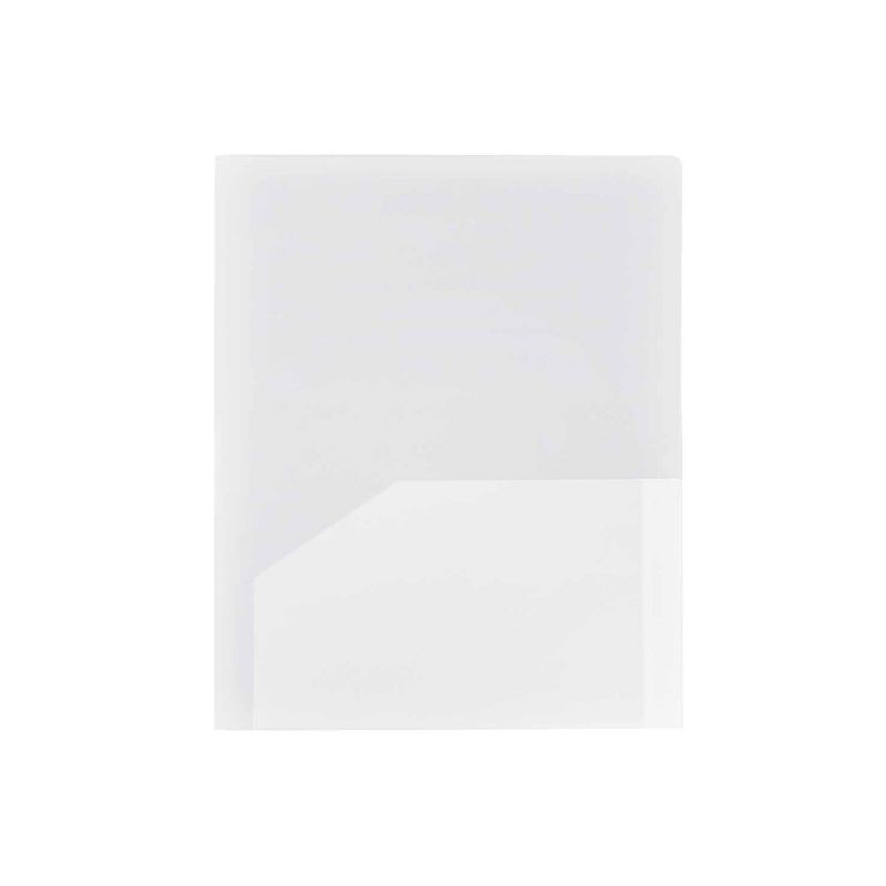 JAM Paper Heavy Duty 2-Pocket Folder Clear 108/Box 3383HCLB, 5 of 6