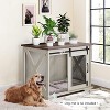 37 Inch Dog Crate Furniture, Indoor Dog Cage with Sliding Barn Door, Flip Top Dog Kennel End Table with Removable Divider, Farmhouse Wooden Pet House - 3 of 4