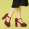 Allegra K Women's Mary Janes Platform Pumps Chunky Heels - 2 of 4