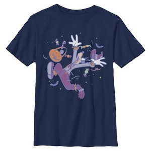 Boys Mickey & Friends Halloween Goofy Candy Basket Scared Pose T Shirt - 1 of 4