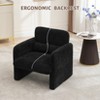 Single Sofa Chair, Reading Chair for Bedroom, Cozy Chenille Armchair, Mid Century Modern Accent Chair with Arms and Lumbar Pillow - image 2 of 4