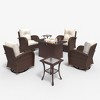 LayinSun Outdoor Patio Furniture Set, Brown Rattan Wicker Sectional Swivel Rocker Chairs Sets - 2 of 4