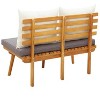 Patio Bench with Cushions 45.3" Solid Acacia Wood - 3 of 4