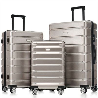 BEAFUP Hardshell Luggage Set 3 Piece, Durable ABS+PC Travel Suitcase with Spinner Wheels for Men Women (20/24/28 Inch)