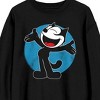 Felix - Happy to See You, Blue Circle background on black Adult Crew Neck Sweatshirt - 2 of 3
