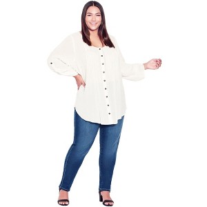 Avenue Women's Plus Size Butter Denim Skinny Jean - 1 of 4