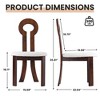 WJSHome Sheep Plush Upholstery Dining Chairs Set of 4, Rubberwood Dining Chairs, Retro Key Shape Design for Kitchen and Restaurant - 2 of 4