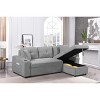 NicBex Couches for Living Room Convertible 3 Seater Sleeper Sofa Bed Pull Out Sectional Sofa Couch with Storage and Cup Holder, Light Gray - 4 of 4