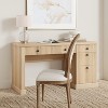 54" Fluted Executive Desk with Charging Station, Modern Home Office Writing Desk with File Drawers and Cabinet Storage - 3 of 4