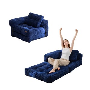 MAXYOYO Folding Sofa Bed, L-Shaped Convertible Sofa Bed with Armrest Foldable Sleeper Sofa - 1 of 4