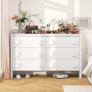 Famapy Large White 6 Drawer Chest of Drawers Double Handle Design Dresser for Bedroom - 1 of 4