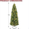 Vivatrees 7.5 Ft Prelit Pencil Christmas Tree with Warm White Lights, Metal Stand, Hinged Branches, Realistic Xmas Tree for Holiday Decor, Green - 3 of 4