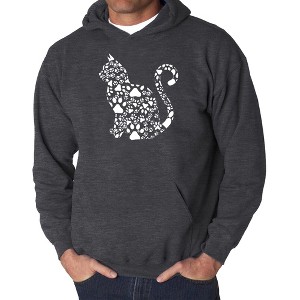 LA Pop Art Cat Claws - Men's Word Art Hooded Sweatshirt - 1 of 4