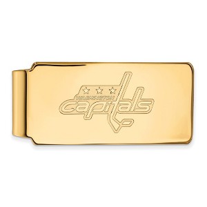 Black Bow Jewelry 14k Yellow Gold Plated Sterling Silver Washington Capitals NHL Money Clip - 1 of 3