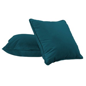 Factory Direct Partners Kids' Novelty Soft Density 15"x15" Microfiber Pillow with Piping Peacock Green - 1 of 4