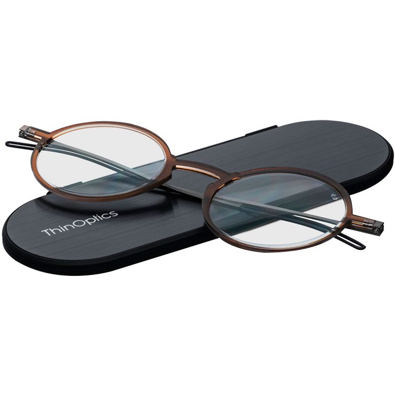 ThinOptics FrontPage Manhattan Reading Glasses with Milano Case, 2 of 3