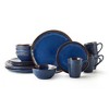 Mikasa Talia Blue 16-Piece Dinnerware Set (Service for 4) - Bold Stoneware with Reactive Glaze & Metallic Rose Gold Accents,  Dishwasher Safe - 2 of 4