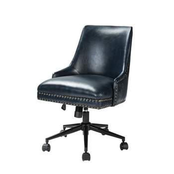Idalia Swivel Task Chair Leather-like Fabric Desk Chair Height-adjustable Office Chair | Karat Home