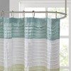 SEVOBAL Shower Curtain Faux Silk with Pintucked Detailing and Colorblock Design for Stylish Bathroom Decor, Green, 72"*72"*0.13" - 4 of 4