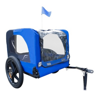 DOMETOUR Pet Trailer Pet Stroller for Small & Medium Dogs Easy Fold, Quick-Release Wheel, Non-Slip Floor, Internal Leash