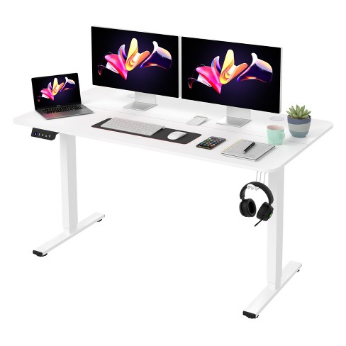 Fdw 48 Adjustable Height Standing Desk Computer Desk With Large Space And Headphone Holder With Electric Lifting And 2 Memory Function white Target