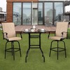 Iron Patio High Bar Table 5mm Tempered Glass Exquisite Workmanship Easy to Assemble Table - 2 of 4