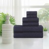 Chevron Zero Twist Cotton Solid and Jacquard Hand Towel Set of 6 by Blue Nile Mills - 4 of 4