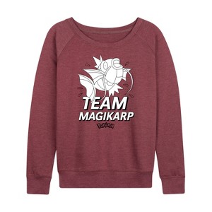 Women's - Pokémon - Team Magikarp Lightweight French Terry Wide Neck Long Sleeve Shirt - 1 of 4