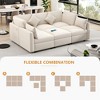 85.4"W U-Shaped Sectional Sofa Couch, L-Shaped Sofa with a Movable Ottoman and Two USB Ports for Living Room - ModernLuxe - 4 of 4