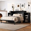 TIRAMISUBEST Full/Queen Size Murphy Bed with 2 Bedside Cabinets, Storage Folding Wall Bed Frame with Large Drawer - 2 of 4