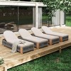 Set of 4 Outdoor Acacia Wood Chaise Lounge with Adjustable Backrest, Rope Accent Pool Lounge Chair, Waterproof Cushion Garden Lounger-Coolbibila - 2 of 4