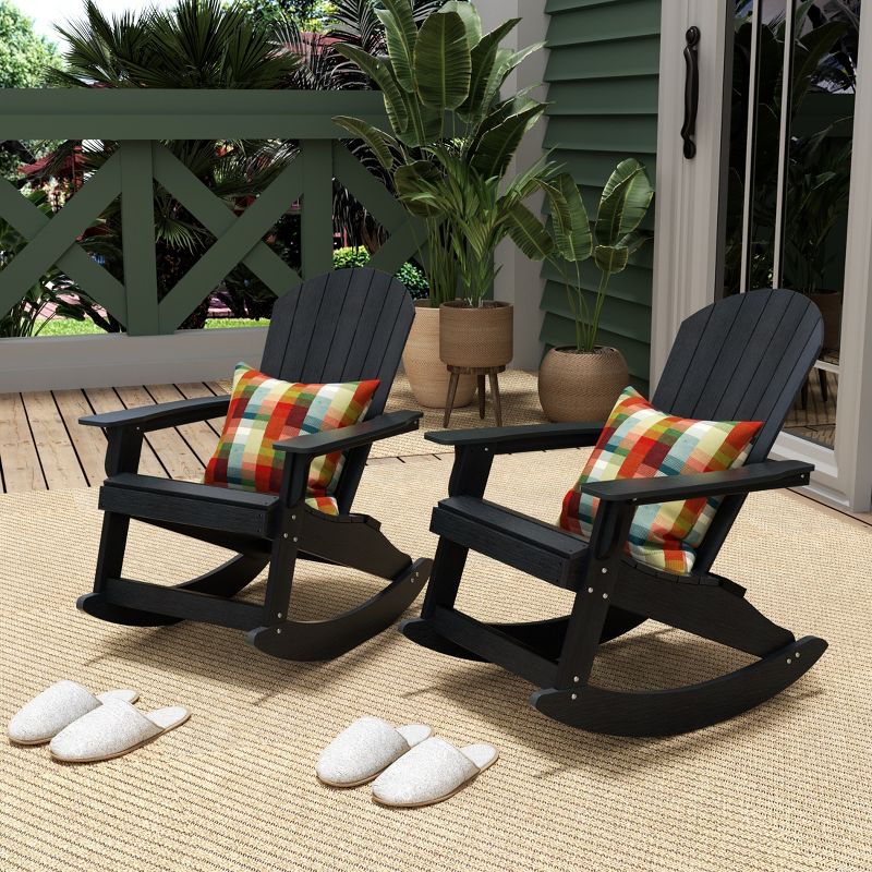 WestinTrends 2-Piece Outdoor Patio All-weather Adirondack Rocking Chair Set, 2 of 4