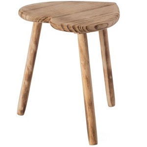 Vintiquewise Decorative Antique Heart Shaped Natural Wooden Accent Stool, Classic Room Decoration - 1 of 4