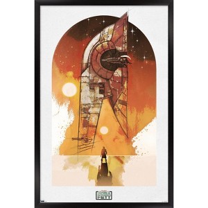 Trends International Star Wars: The Book of Boba Fett - Boba and Firespray Framed Wall Poster Prints - 1 of 4