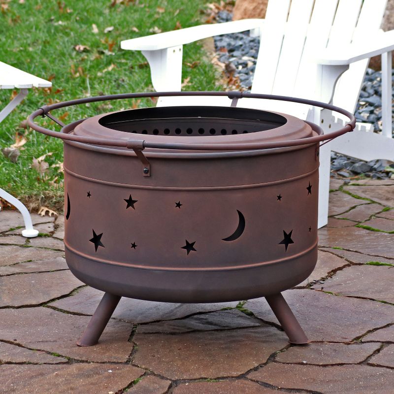 Sunnydaze Cosmic Outdoor Wood-Burning Steel Smokeless Fire Pit for the Backyard - Bronze - 30", 3 of 12