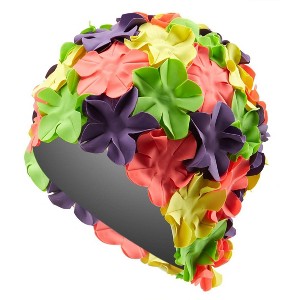 Sporti Flower Swim Cap - 1 of 4
